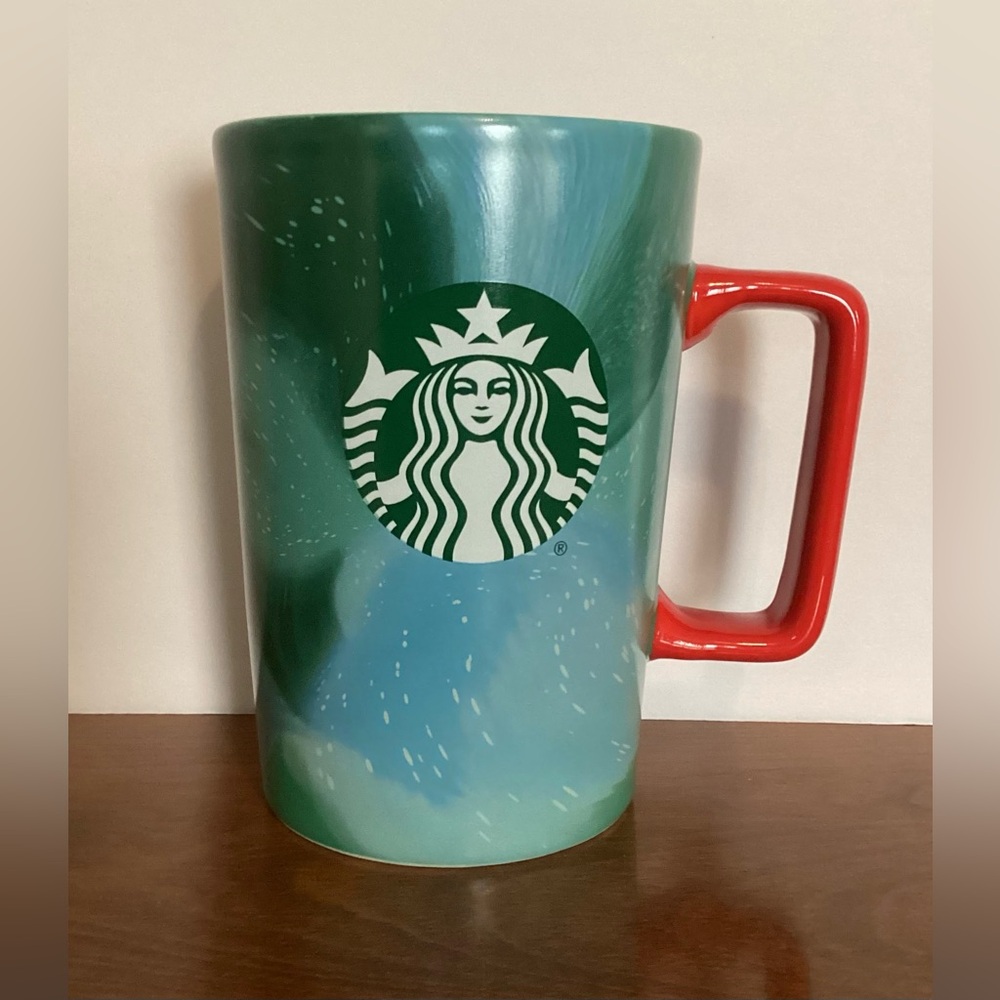 Starbucks 2024 Holiday Ceramic Mug with Red Handle
